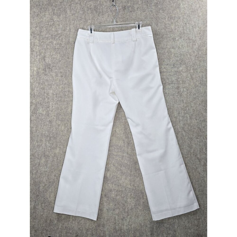 Dressbarn Petite Womens Straight Leg White Dress Pants Size 12 Lightweight - Picture 2 of 8